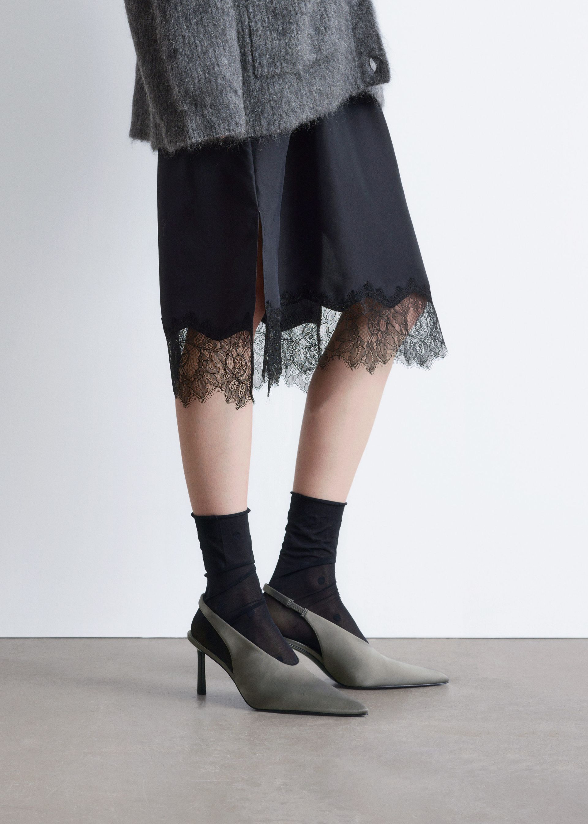 Satin Slingback Pumps