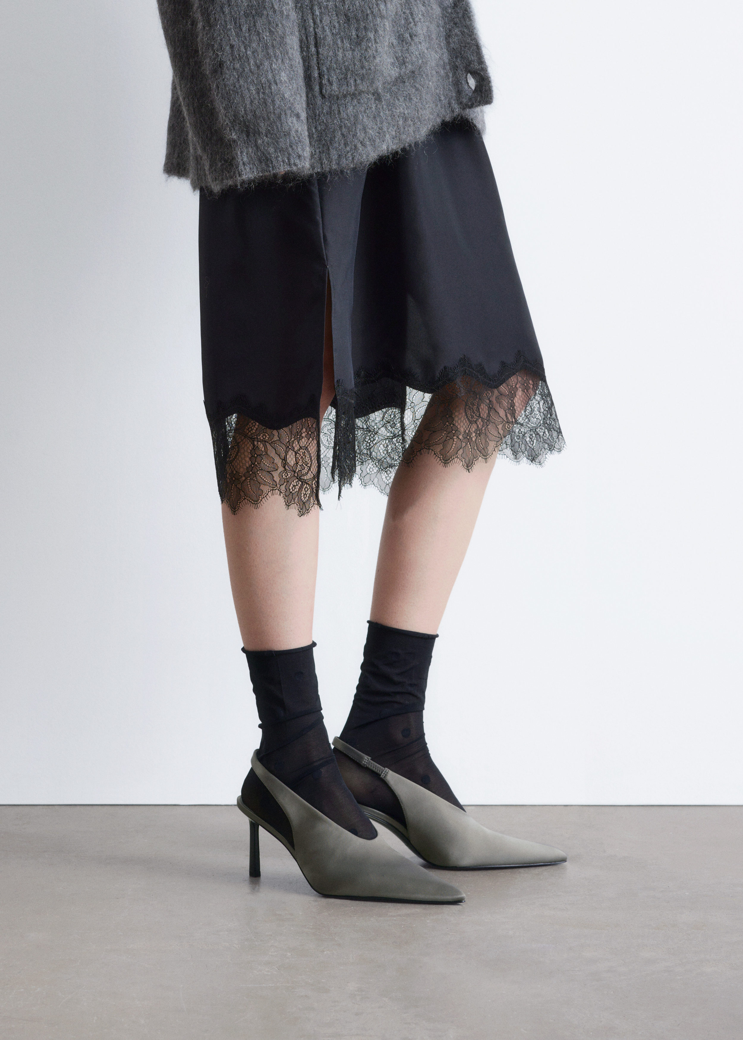 Satin Slingback Pumps