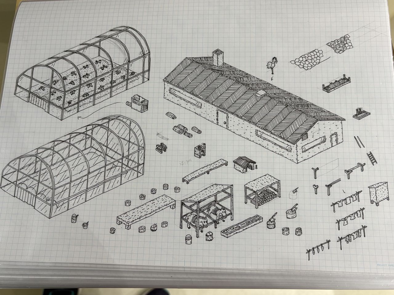 Artwork from hand-drawn indie game Finding Polka