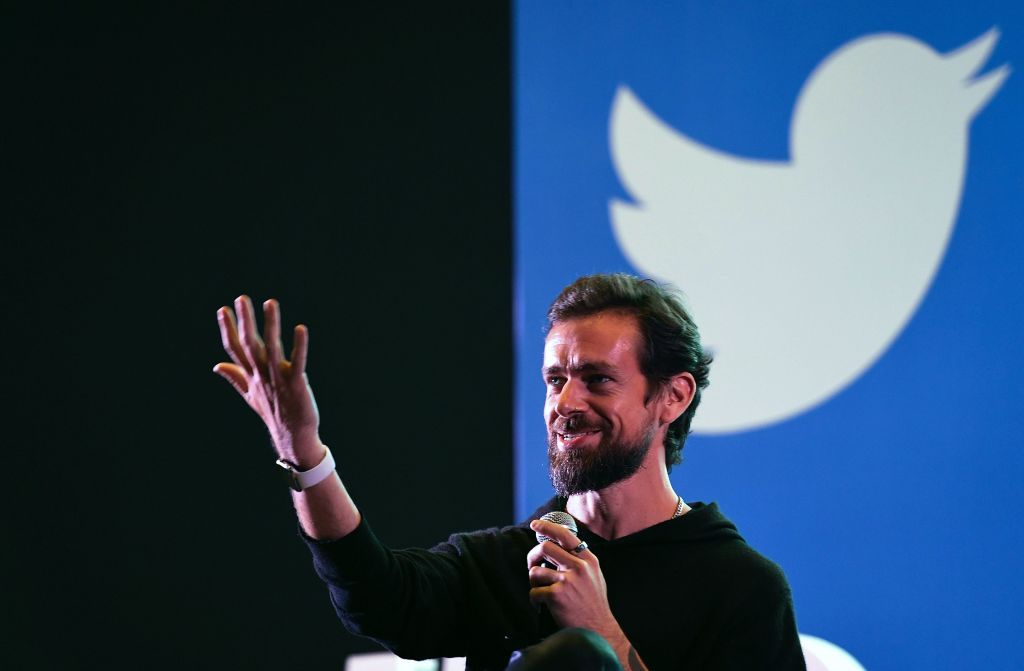 Jack Dorsey speaking at a conference.