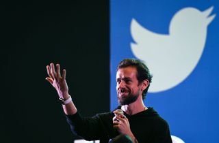 Jack Dorsey speaking at a conference.