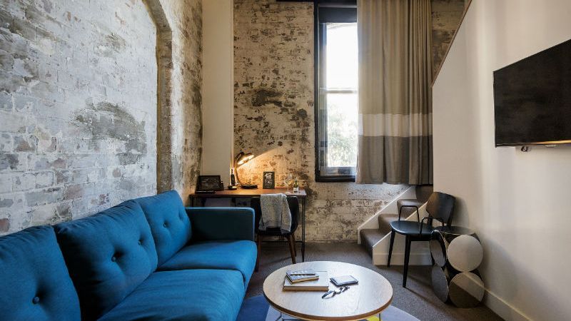 A suite at The Woolstore 1888 hotel in Sydney