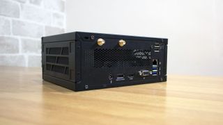 A closeup of the MSI Pro DP20Z 5M's rear panel