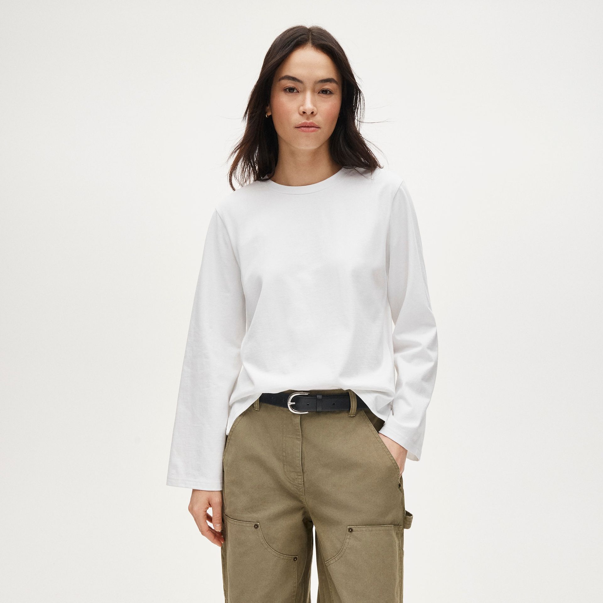 Boyfriend Jersey Relaxed Long-Sleeve T-Shirt