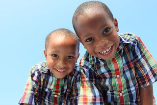 twin boys smiling