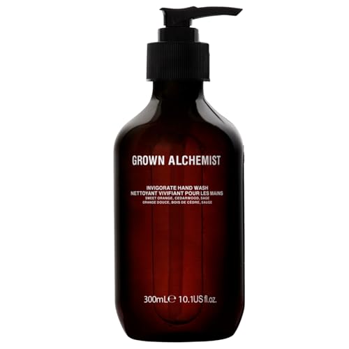 Grown Alchemist Invigorate Hand Wash &amp;ndash; Liquid Hand Soap With Aloe, Sweet Orange, Cedarwood &amp;amp; Sage &amp;ndash; Gentle, Moisturizing Kitchen &amp;amp; Bathroom Soap, Natural Plant Based Gel Cleanser, 300ml