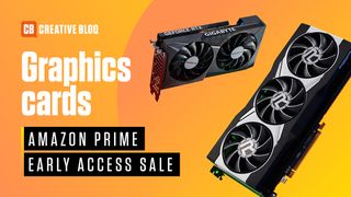 Amazon graphics card deals Two images of graphics cards sit next to the text 'Amazon Prime Early Access Sale'. 