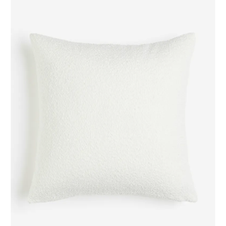 white boucle pillow