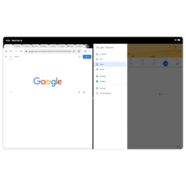 Gif mostrando como encontrar abas no Google Chrome para tablets Android
