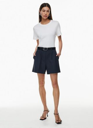 Pleated Mid-Thigh Short