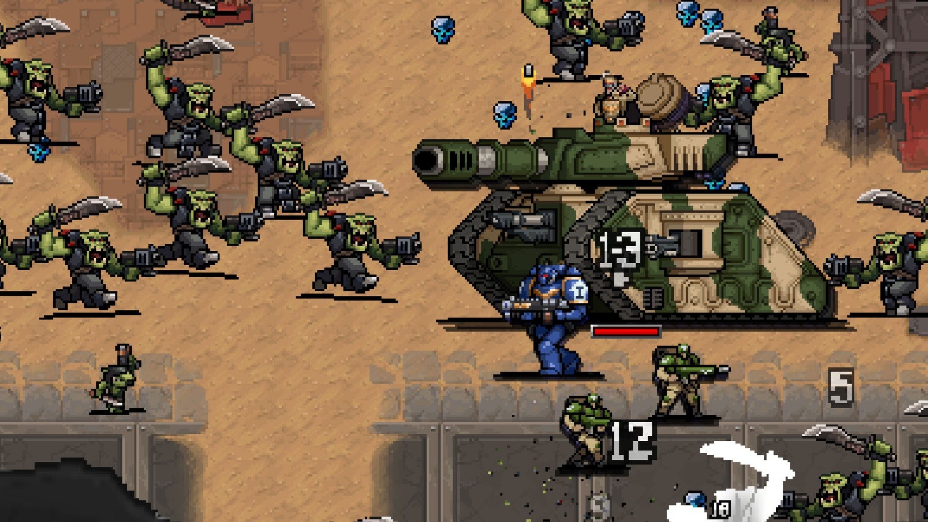 A screenshot of Warhammer Survivors, an upcoming Warhammer-themed action roguelike built with the Vampire Survivors engine.