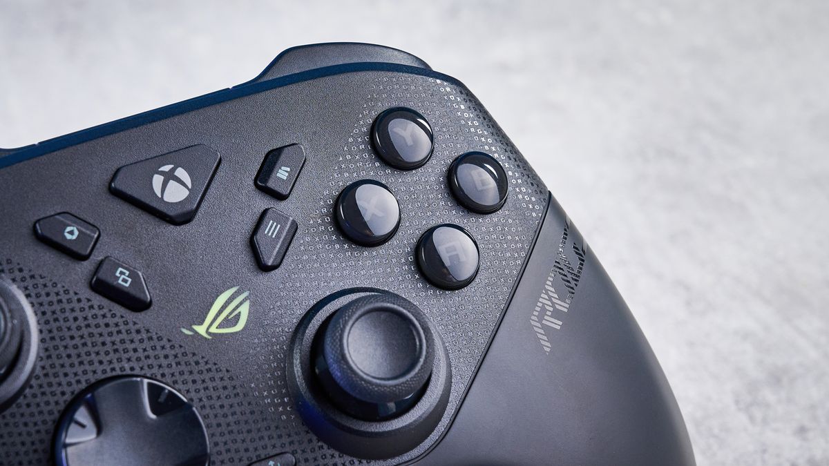 A black Asus ROG Raikiri II Xbox and PC controller