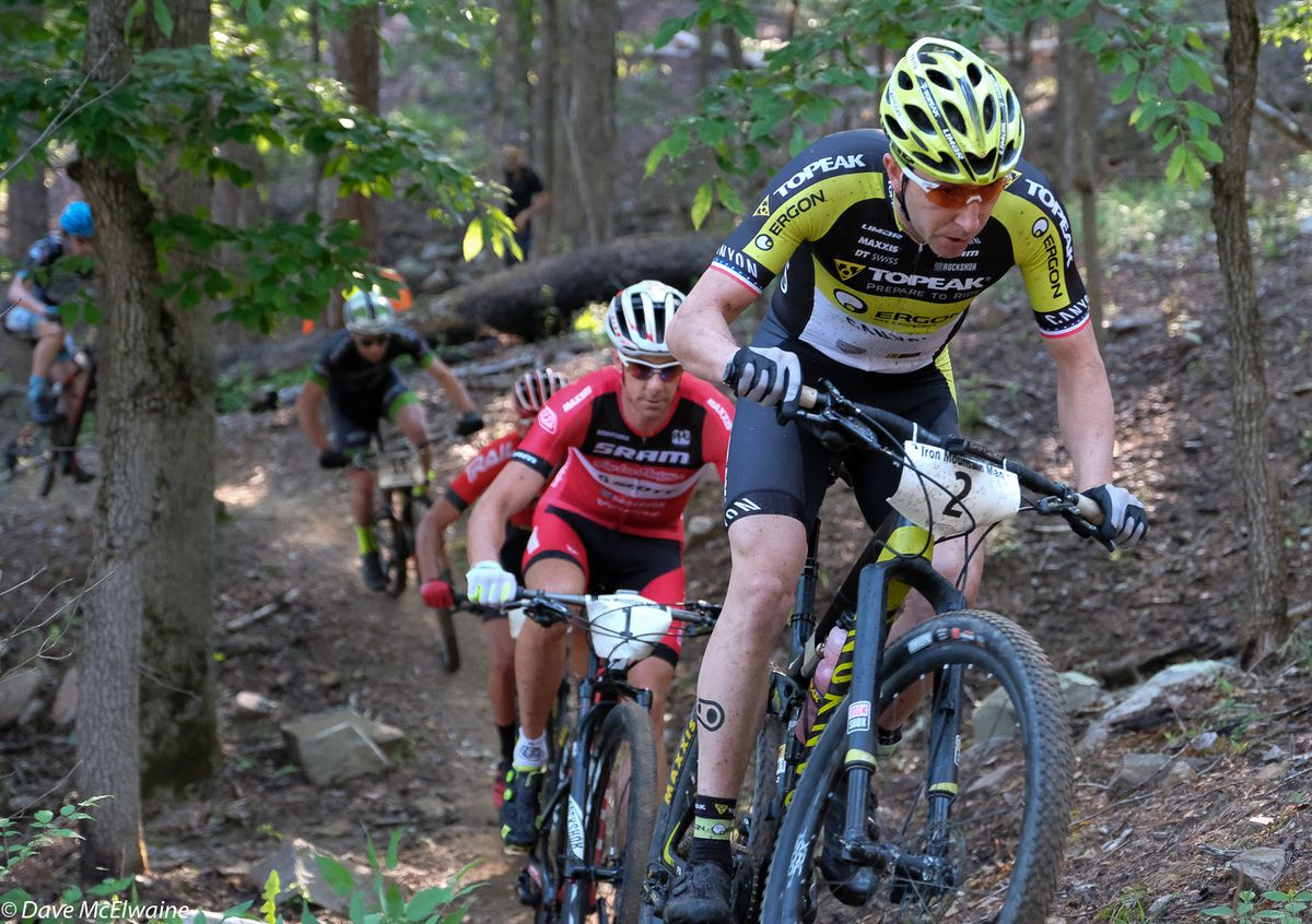 Jeremiah Bishop (Topeak Ergon) riding second wheel early in the race.