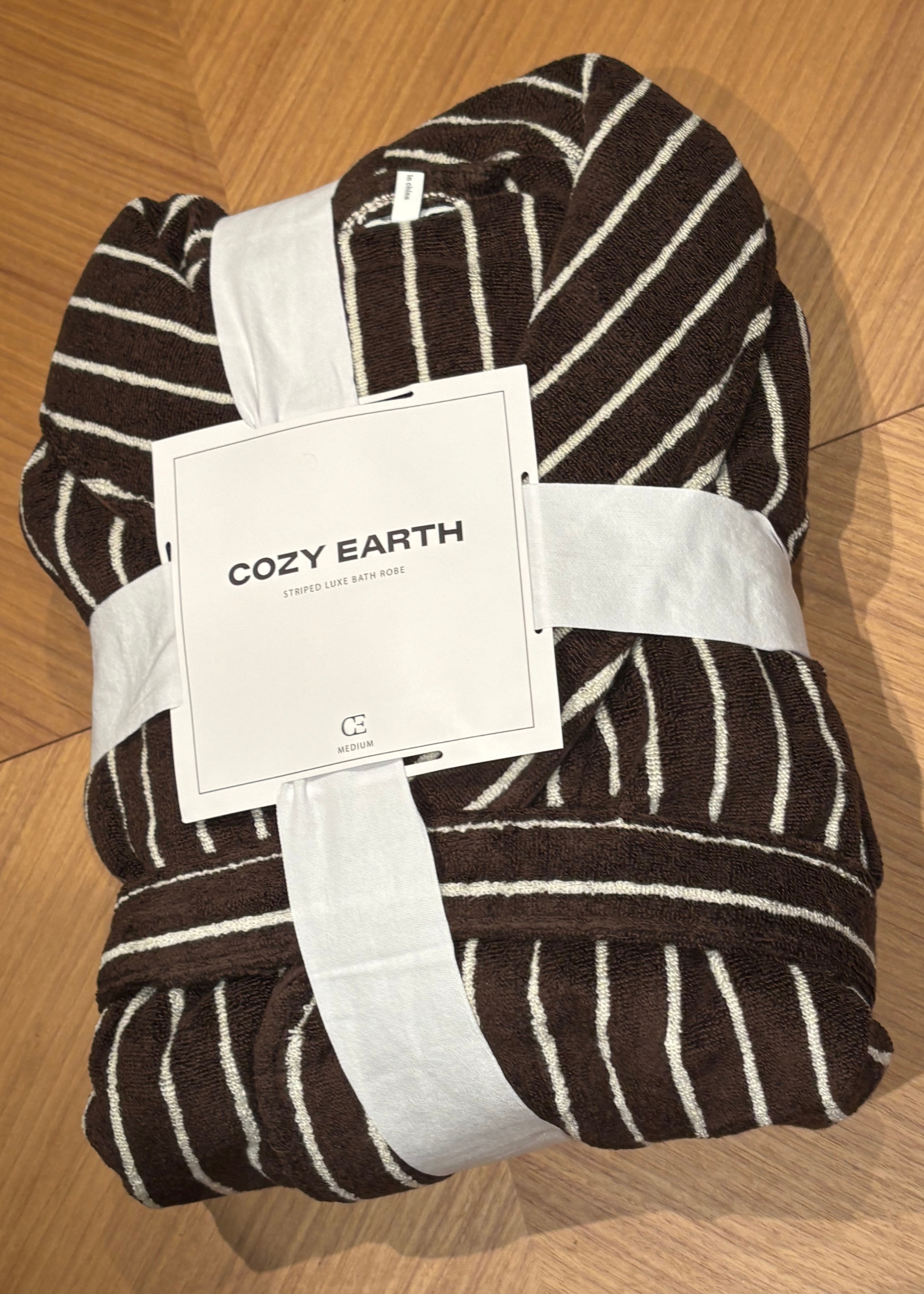 cozy earth bath robe folded in it&#039;s packaging