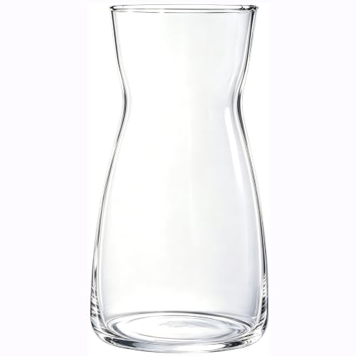 8 Inch Clear Glass Vase for Flowers, Modern Boho Table Decor
