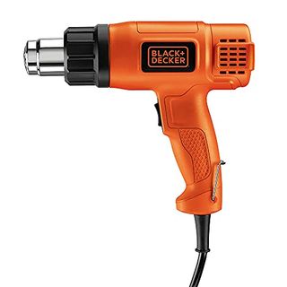 A bright orange Black+Decker corded heat gun with silver tip