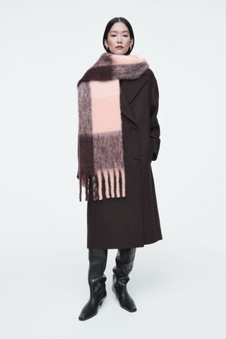 Fringed Brushed-Mohair Scarf