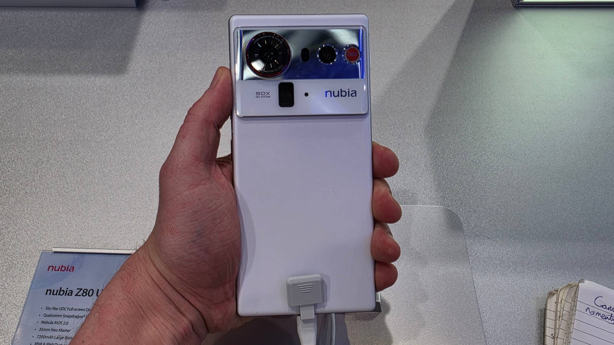 The Nubia Z80 Ultra in a man's hand.