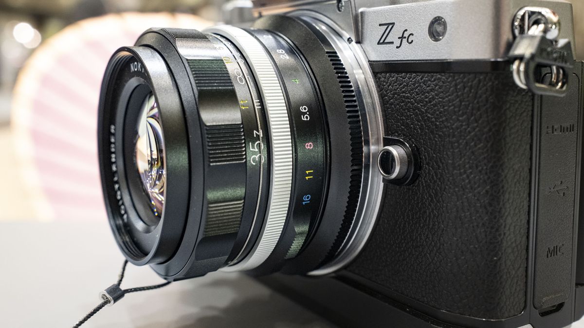Voigtlander Nokton D35mm f1.2 attached to a Nikon Z fc camera