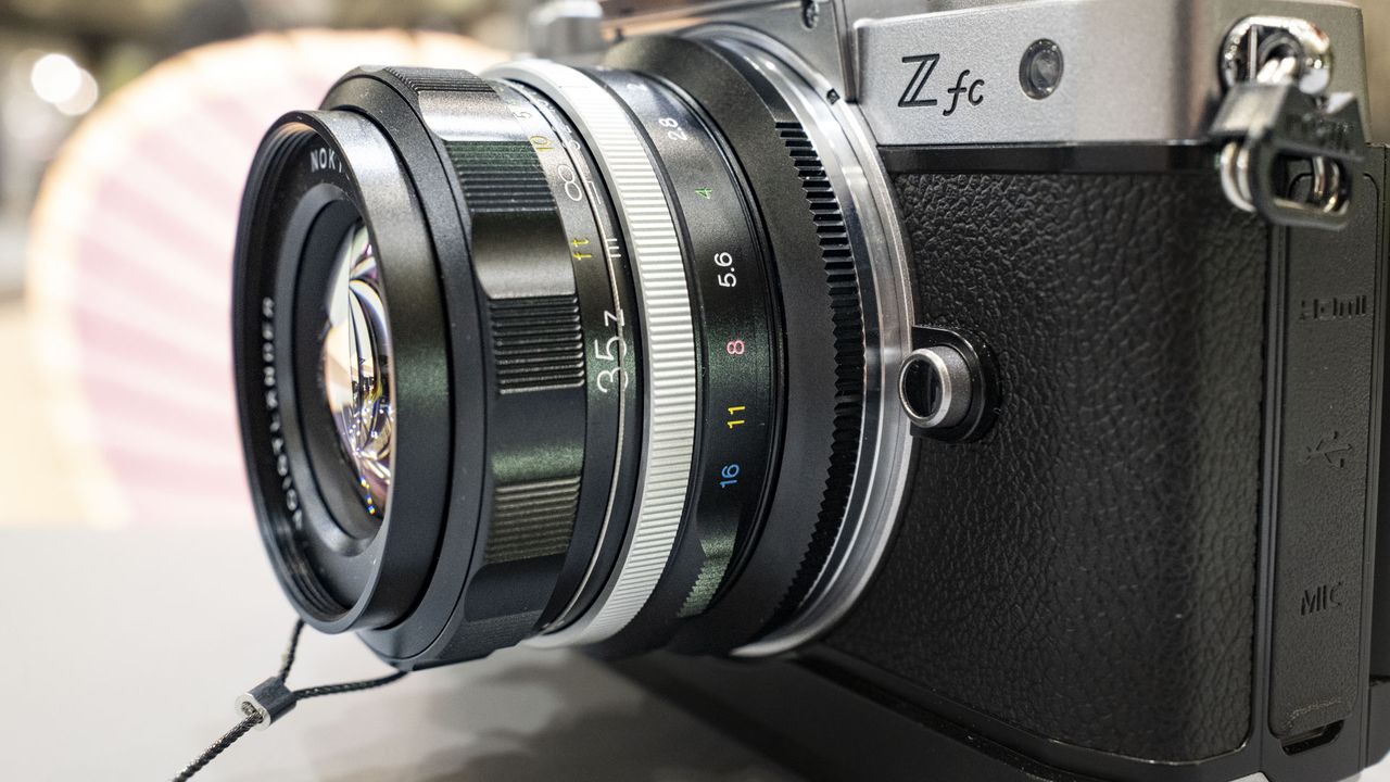 Voigtlander Nokton D35mm f1.2 attached to a Nikon Z fc camera