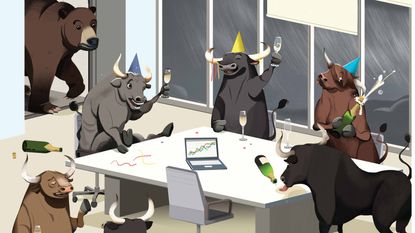 illustration of bulls and bears stock market