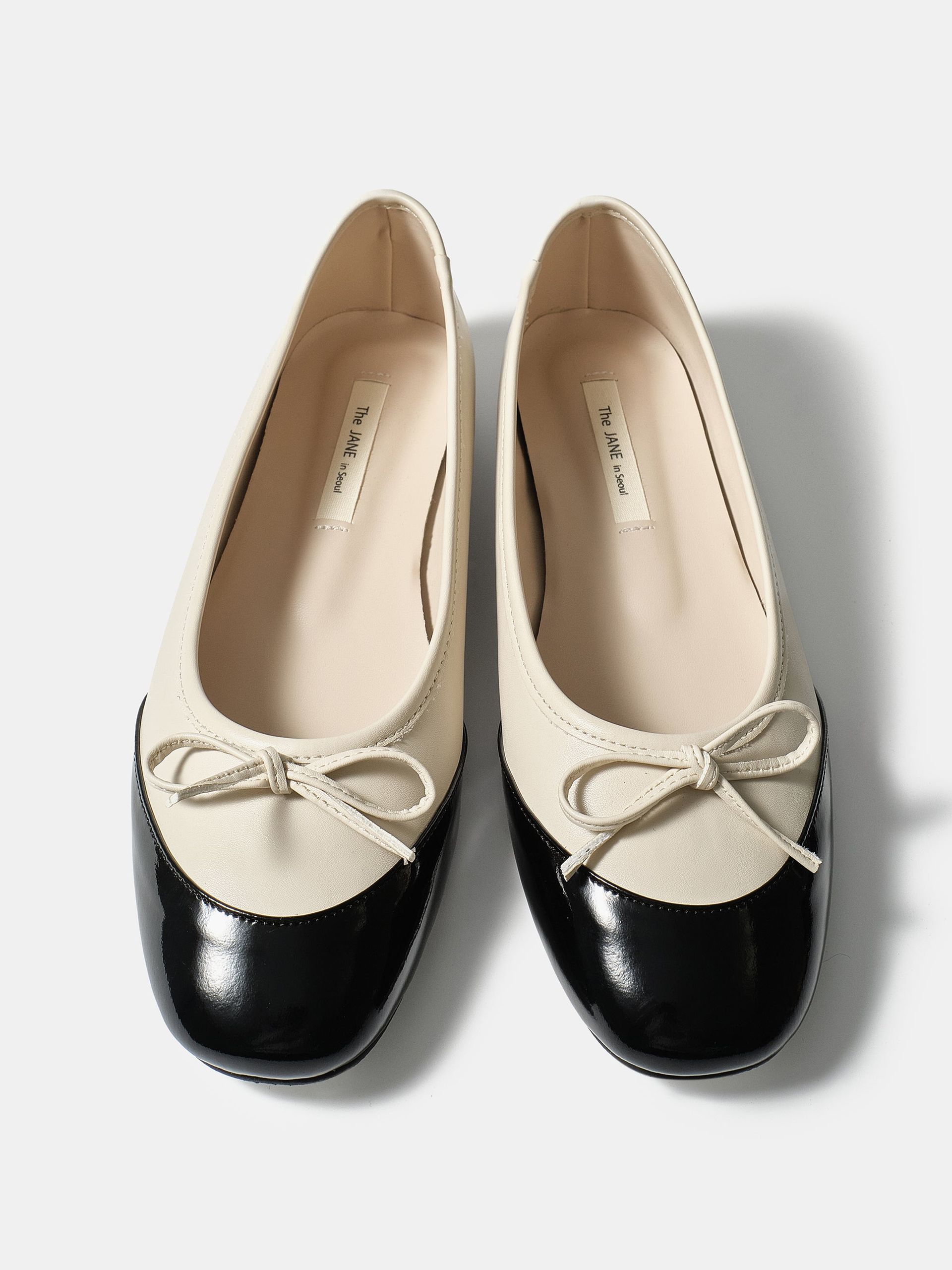 Cap-Toe Ballet Flats, Ivory