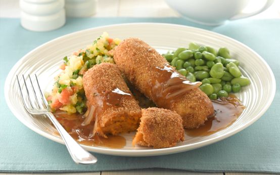 Vegetarian sausages and mash