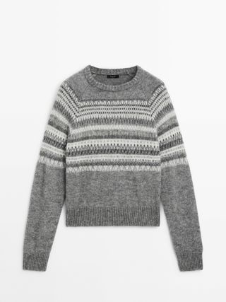 Knit Jacquard Sweater With Design