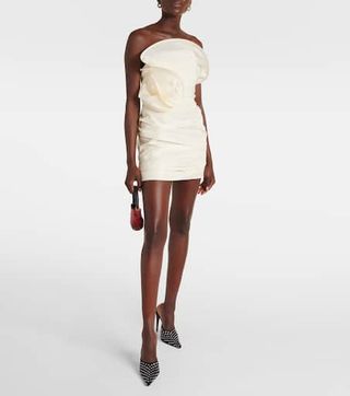 Ruched Silk Taffeta Minidress