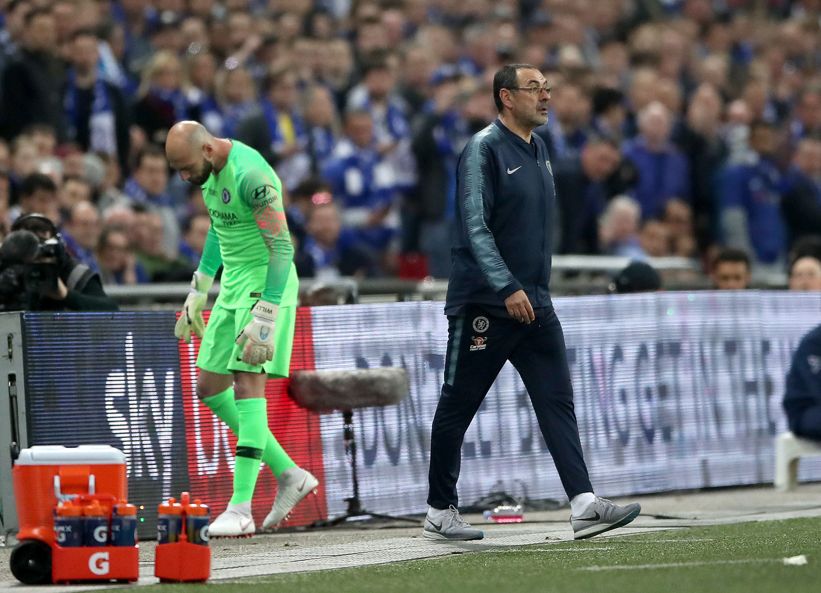 Maurizio Sarri and Willy Caballero