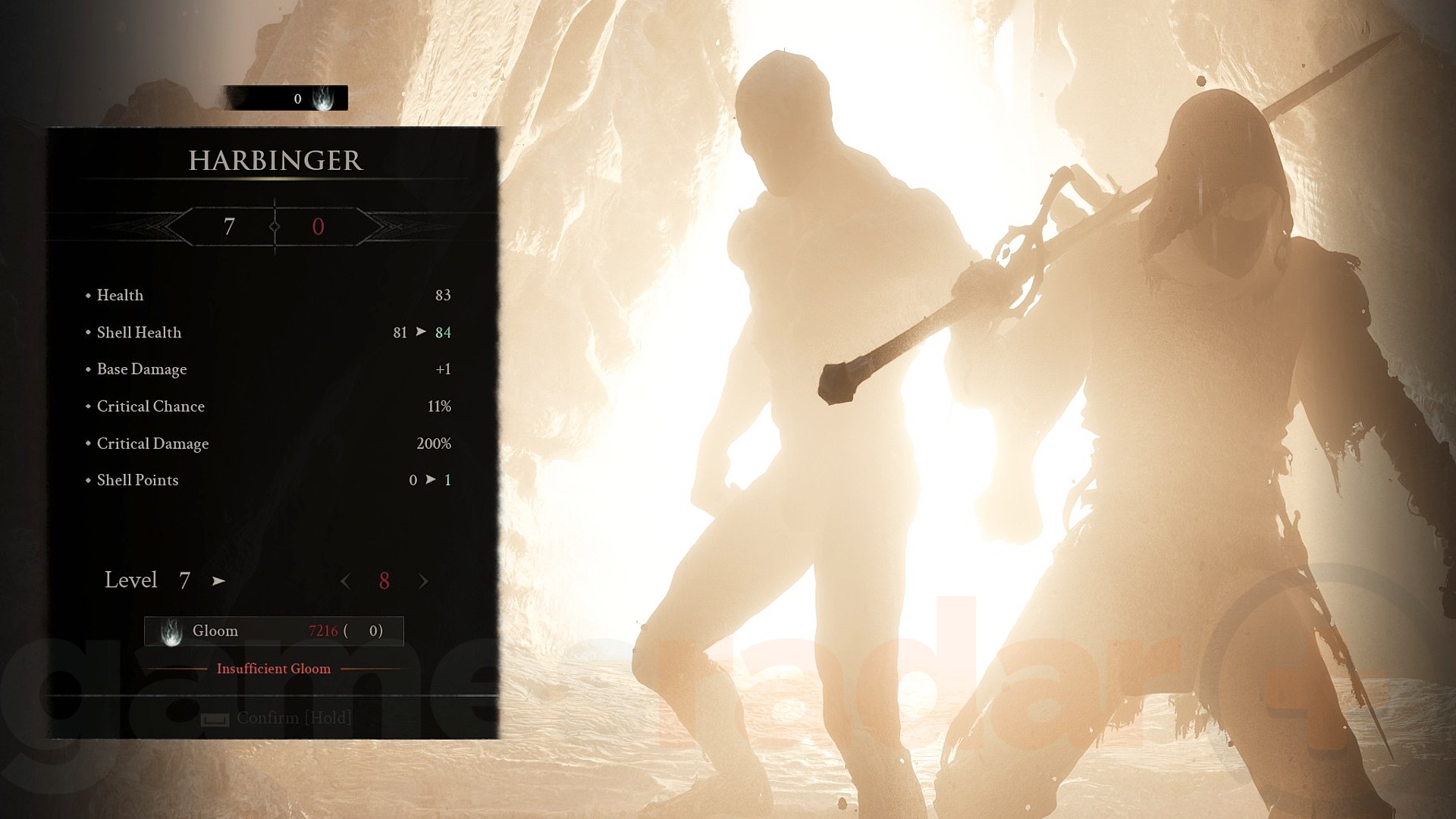 Harbinger upgrades, which require Mortal Shell 2 Gloom.