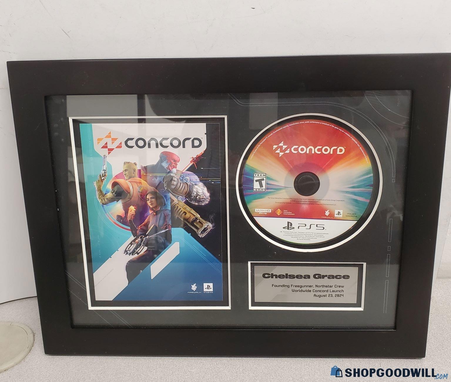 A photo shows a Concord commemorative plaque against a white background