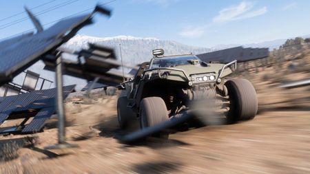 Forza Horizon 5 warthog shocking forzathon daily challenge destroy solar panels