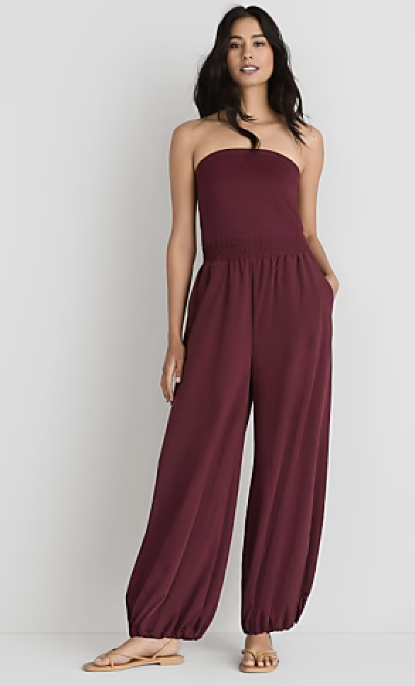 Loft, Lou amp;amp; Grey Wanderweave Strapless Balloon Pant Jumpsuit