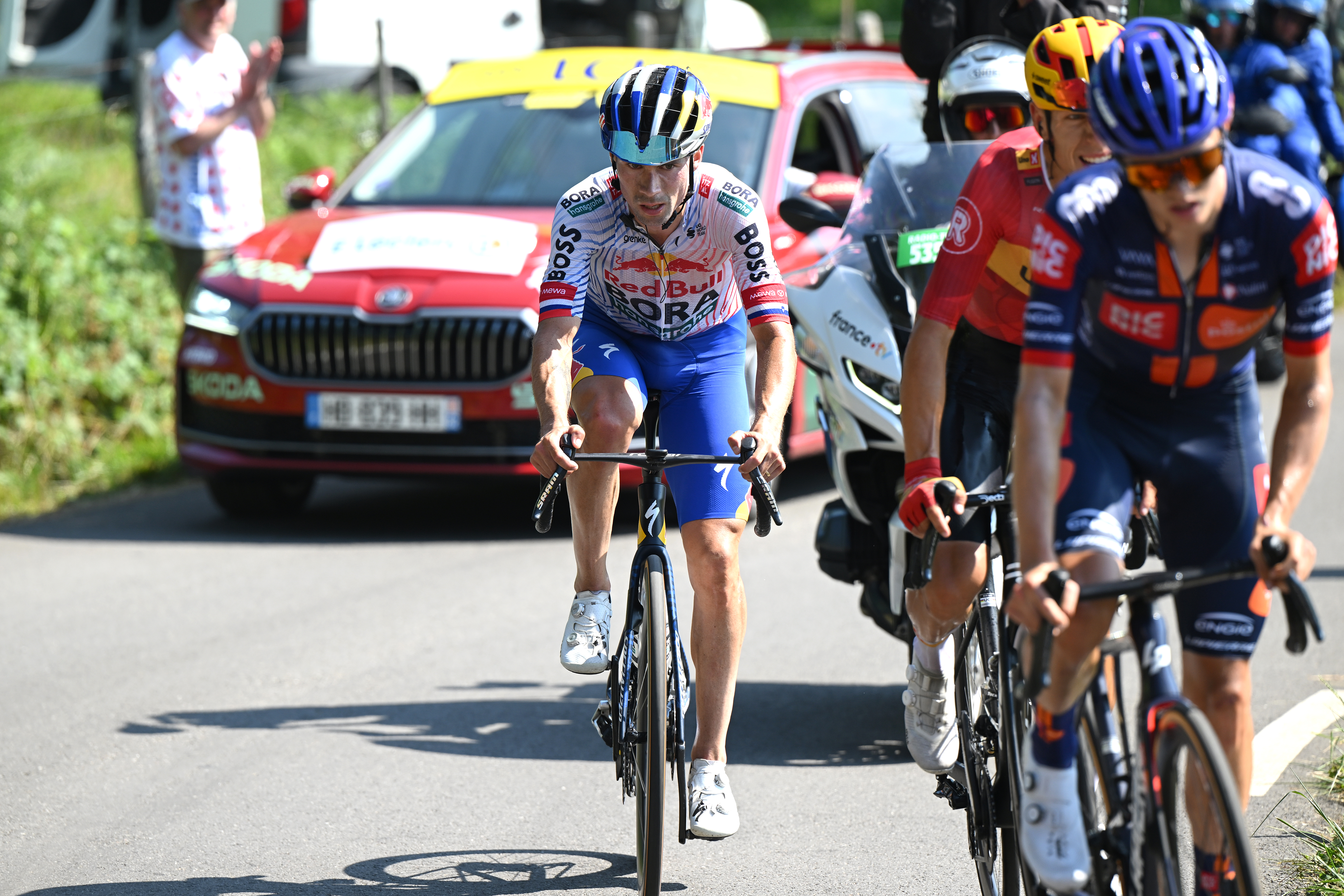 Primož Roglič on stage 12 of the Tour de France