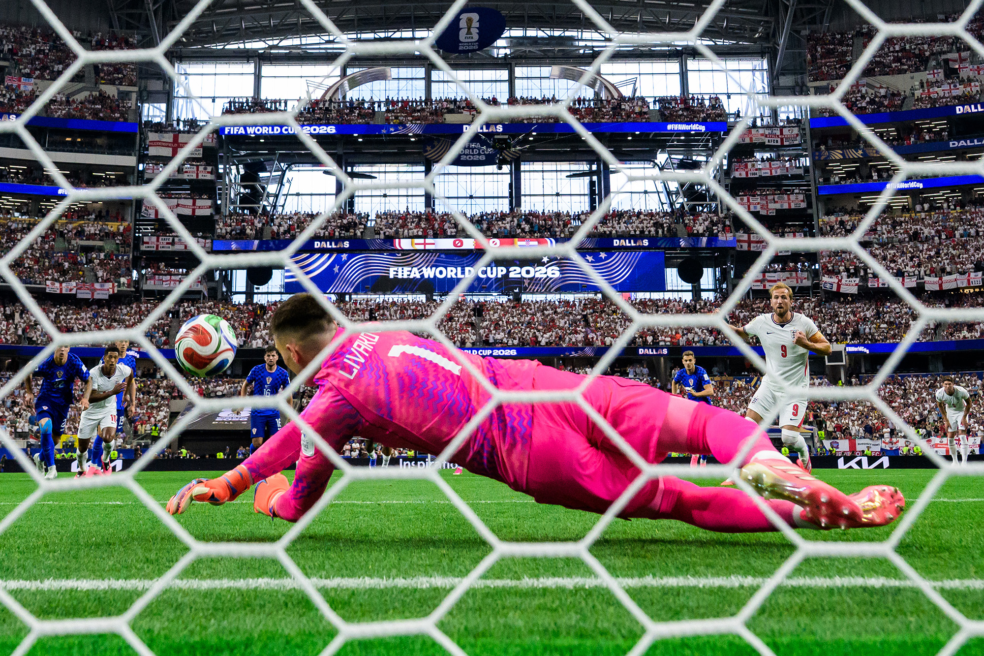 Joel Marklund photograph of the World Cup 2026 showing goalkeeper diving to save shot