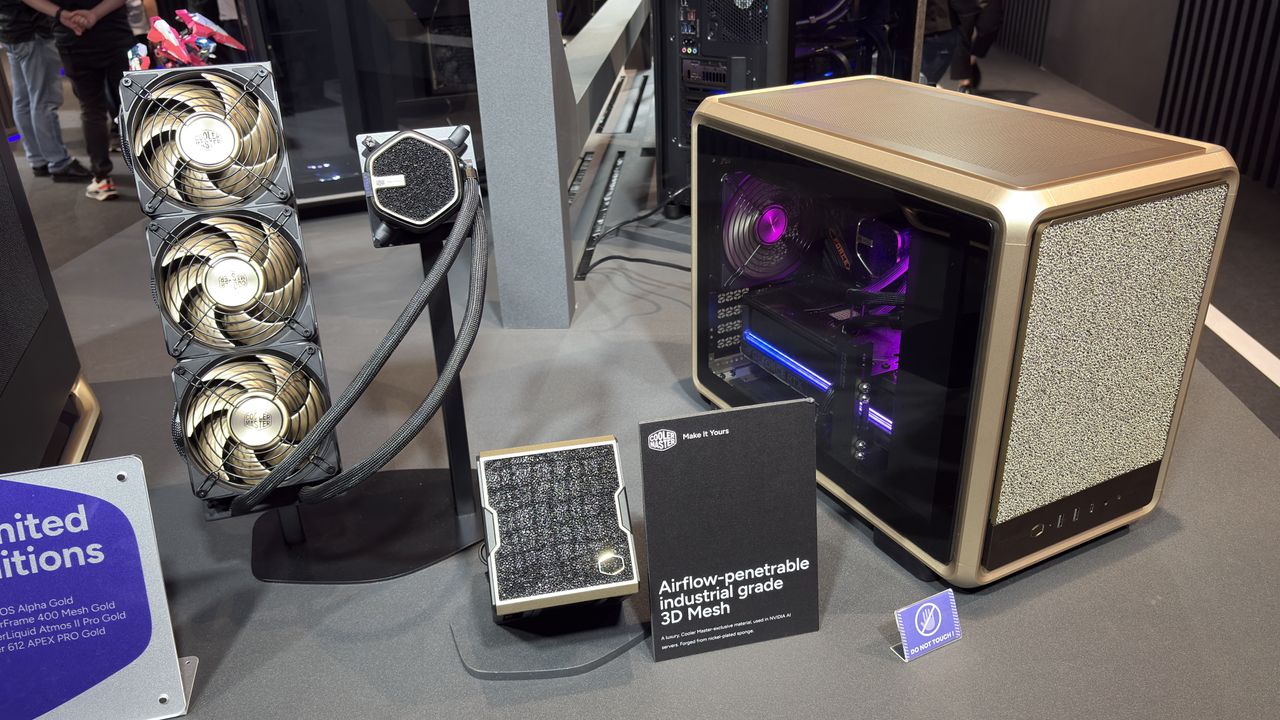 Cooler Master's new case products on display at its HQ during Computex 2026.