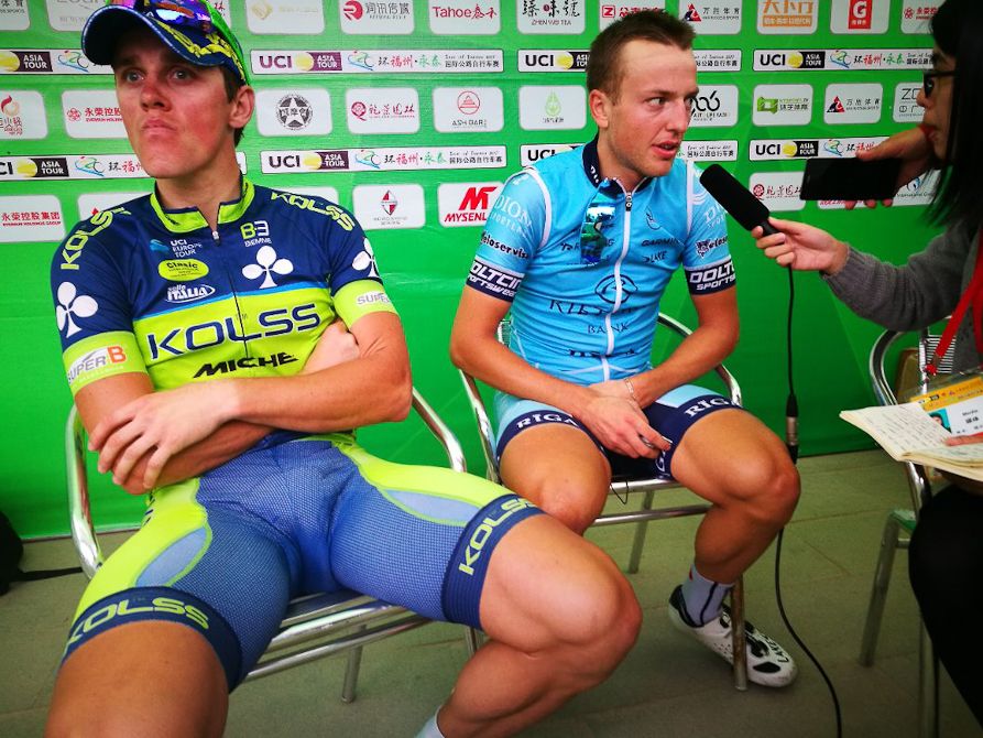 Final stage winner Maris Bogdanovics (Rietumu Banka - Riga) in interviewed