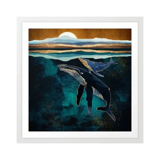 Wilderness ocean and whale wall art print