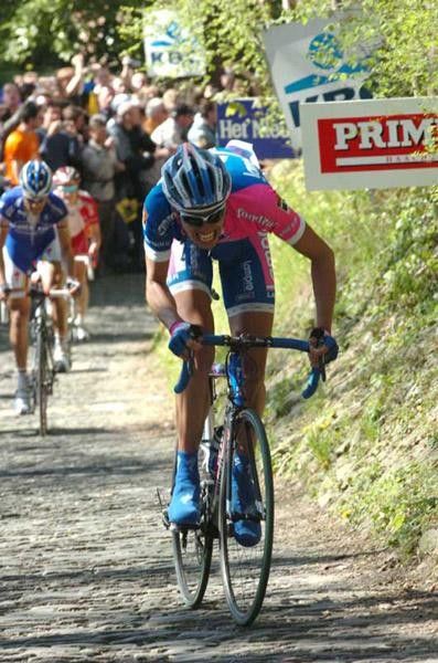 Boonen couldn't keep up with Ballan's attack on the Kappelmuur