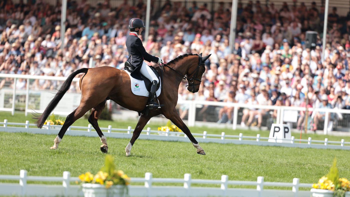Ros Canter and Izilot DHI in the dressage phase at Badminton