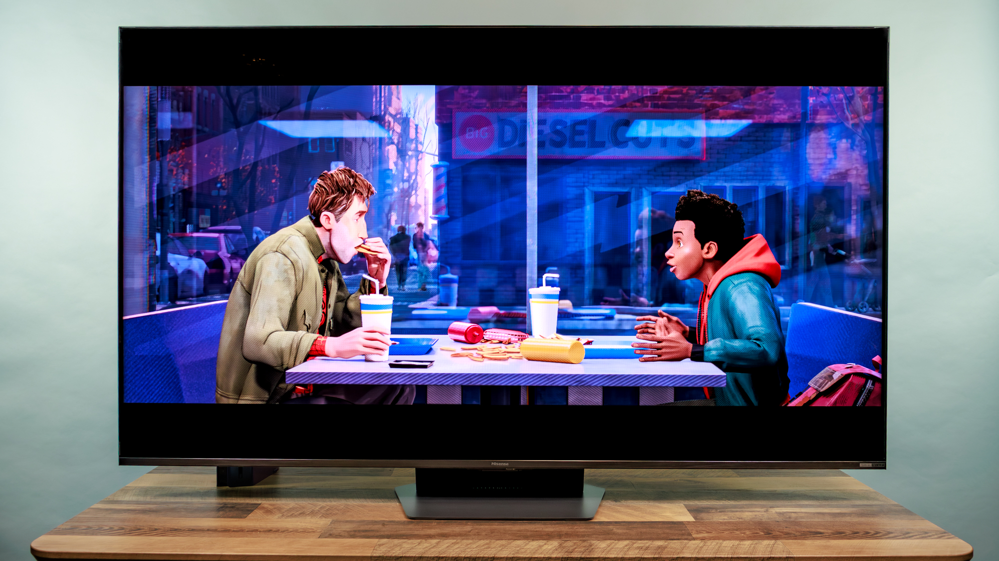 Hisense UR9 RGB Mini-LED TV on a desk