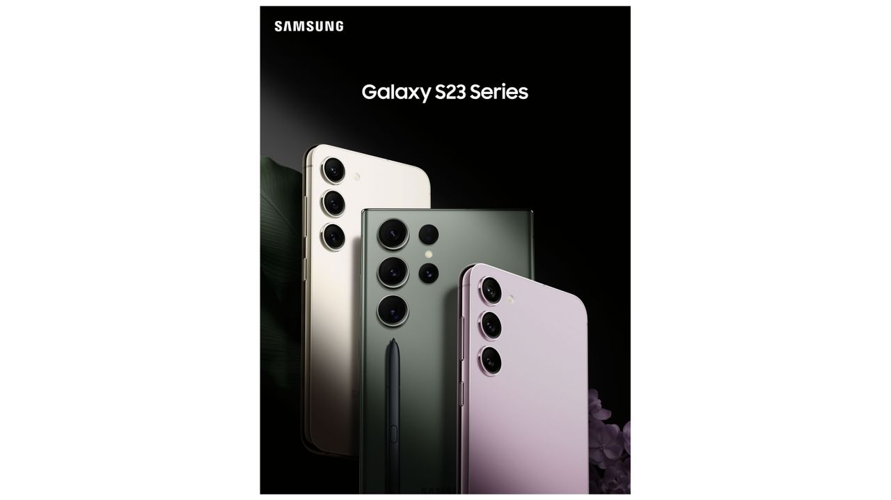 A leaked marketing image of the Galaxy S23 trio