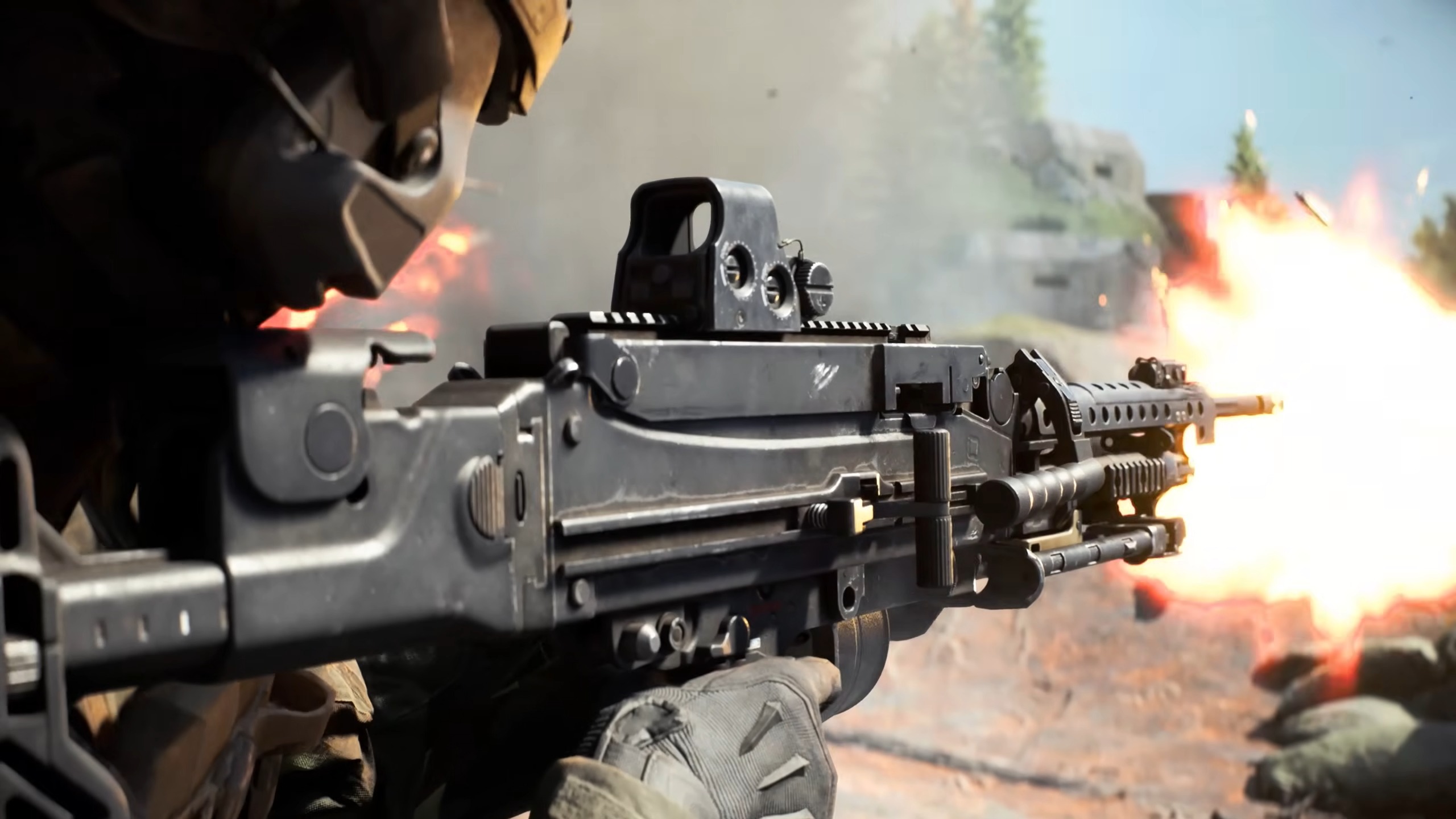 Battlefield 6 Season 2 soldier firing LMG