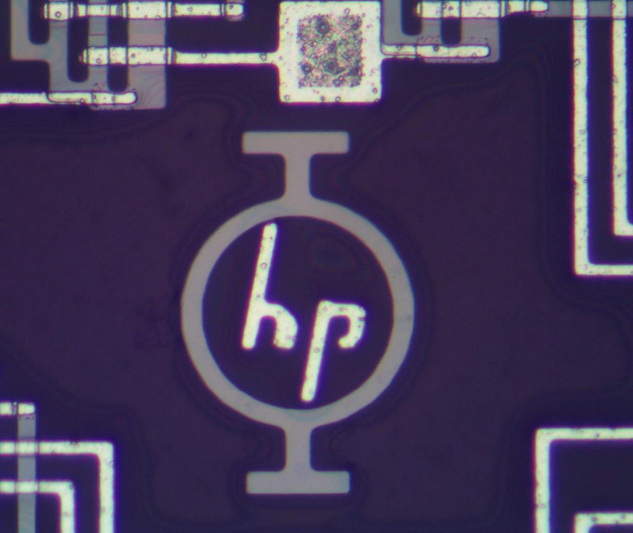 Ken Shirriff's images of a silicon-on-sapphire IC from HP