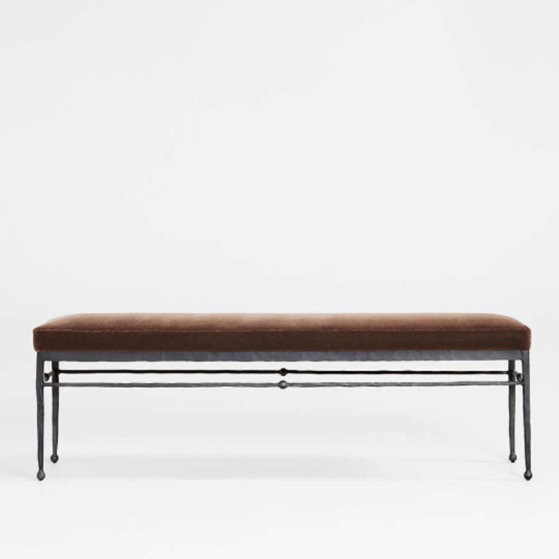 Rodin Brown Velvet Bench