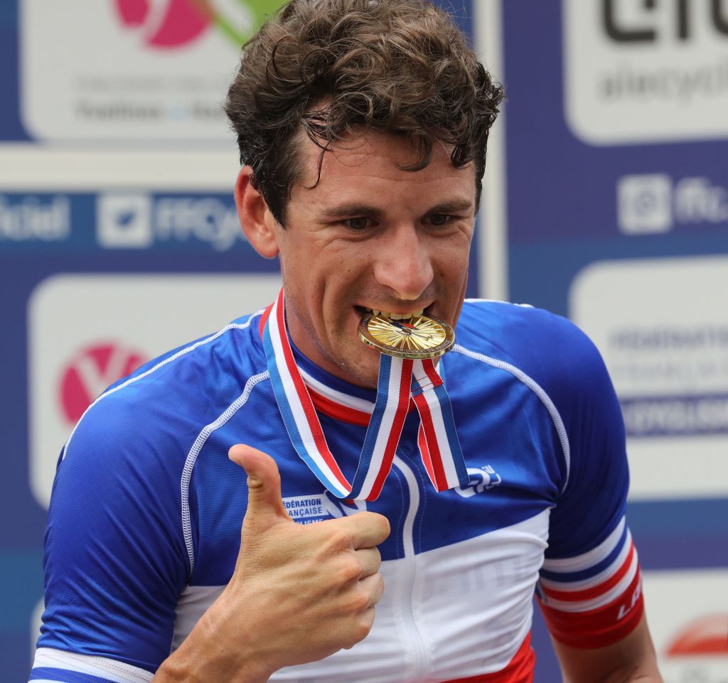 Anthony Roux celebrates his victory