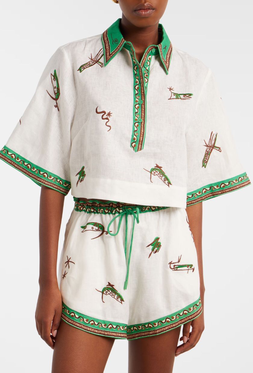 Alémais, Wanda embroidered linen shirt