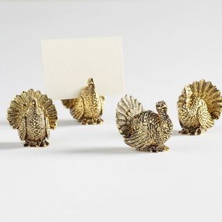 Gold Turkey Place Card Holders