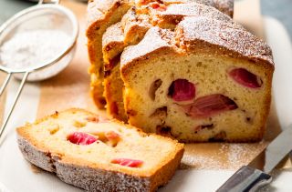 Rhubarb and almond loaf